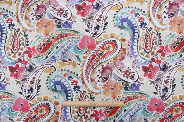 Hamilton Finley Printed Cotton Drapery Fabric in Multi 