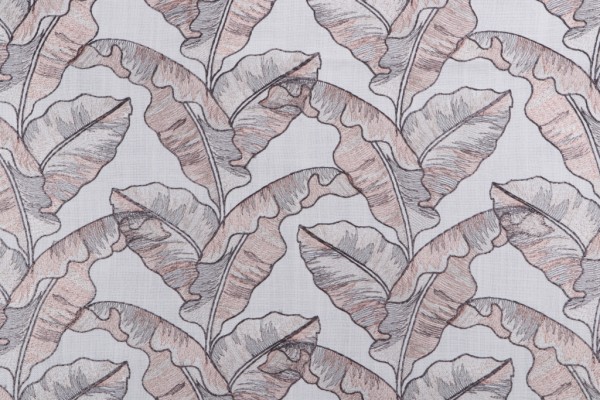 Valiant Fabrics Palm Embroidered Drapery Fabric in Blush 