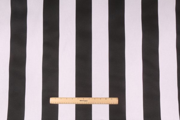 Premier Prints Vertical Stripe Printed Cotton Drapery Fabric in Black/White