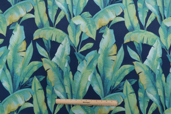 Sample of Richloom Mekko Printed Polyester Outdoor Fabric in Lagoon 