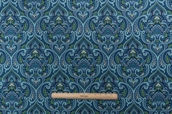 Richloom Parkview Printed Polyester Outdoor Fabric in Lagoon 