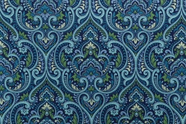 Richloom Parkview Printed Polyester Outdoor Fabric in Lagoon 