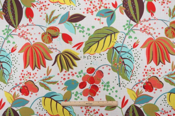 Sample of P Kaufmann Rosa Custom Printed Cotton Crypton Home Finish Drapery Fabric in Punch 