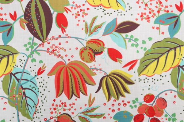 Sample of P Kaufmann Rosa Custom Printed Cotton Crypton Home Finish Drapery Fabric in Punch 