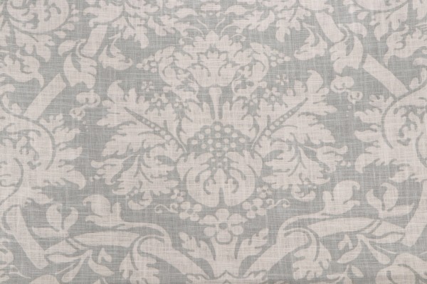 Thibaut Residence Damask F91349 Printed Linen Blend Drapery Fabric in Slate Blue