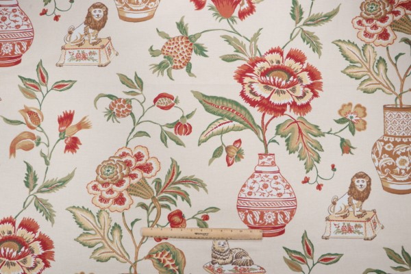 Sample of Thibaut Marrakesh F93329 Printed Drapery Fabric in Beige 