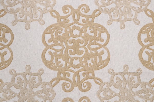 Sample of Thibaut Jakarta F98616 Printed Drapery Fabric in Flax 