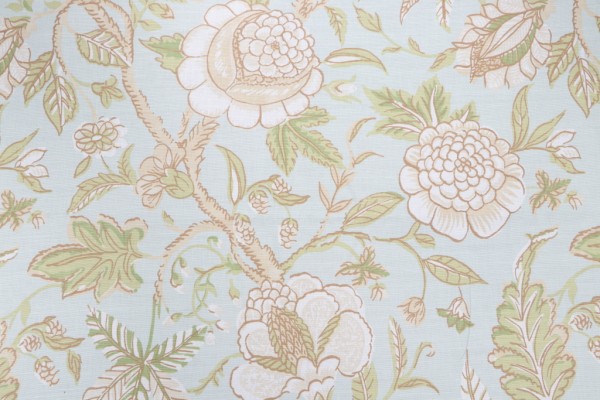 Thibaut Fanfare F96752 Printed Drapery Fabric in Aqua 