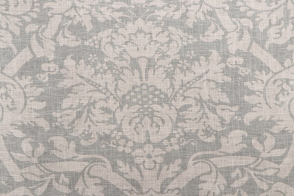 Thibaut Residence Damask F91349 Printed Linen Blend Drapery Fabric in Slate Blue