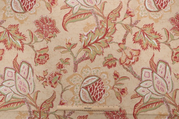 Thibaut Jacobean Trail F93312 Printed Drapery Fabric in Gold