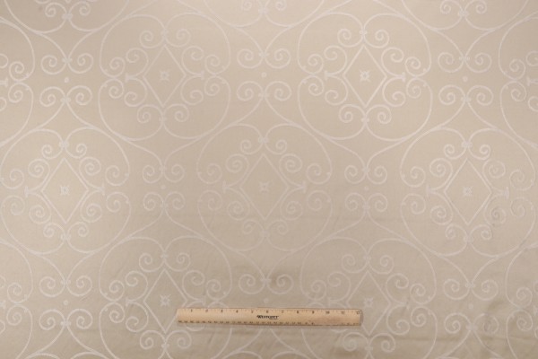 Thibaut Lavolta Scroll W71807 Woven Decorator Fabric in Cream