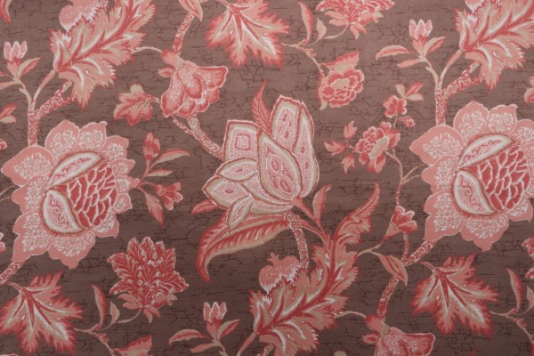 Thibaut Jacobean Trail F93308 Printed Drapery Fabric in Brown