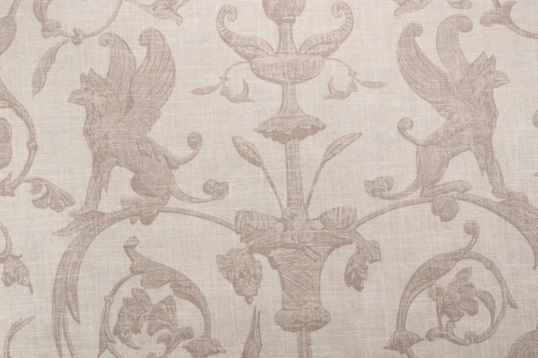 Thibaut Renaissance F91312 Printed Drapery Fabric in Cream