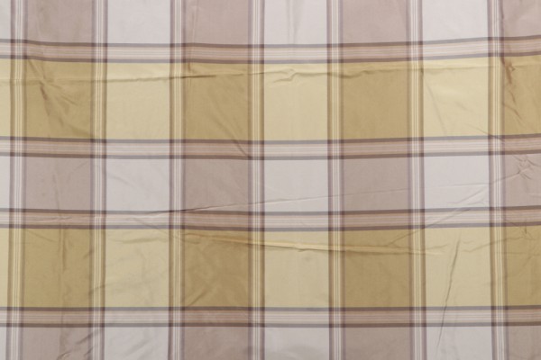 Old World Weavers Squadron Check Silk Decorator Fabric in Raffia for Scalamandre