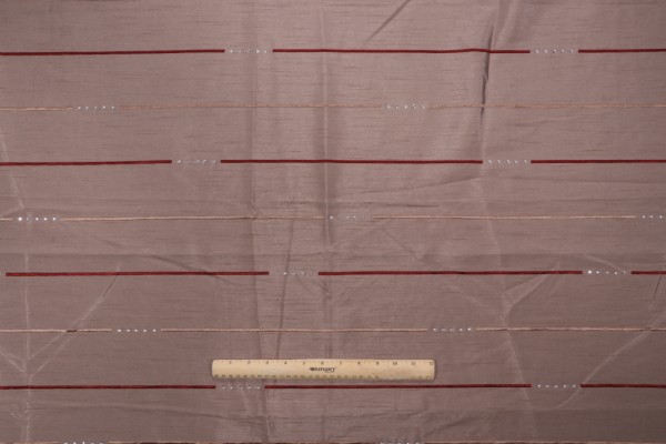 Old World Weavers Brilliants Rhinestone Embroidered Drapery Fabric in Taupe for Scalamandre