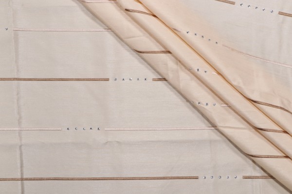 Old World Weavers Brillants Rhinestone Embroidered Drapery Fabric in Beige for Scalamandre