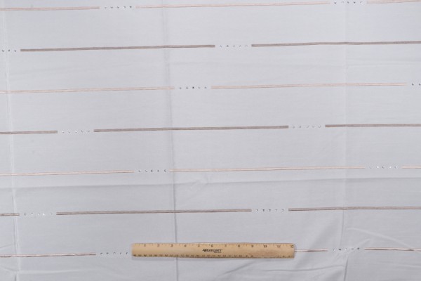 Old World Weavers Brilliants Rhinestone Embroidered Drapery Fabric in Ivoire for Scalamandre