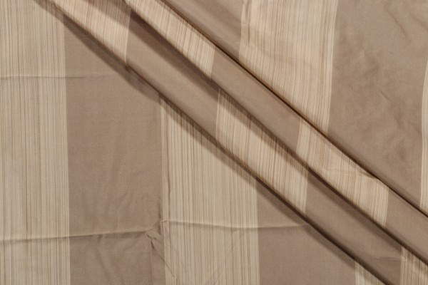 1 Yard Grey Watkins Ferrara Stripe Silk Decorator Fabric in Tan for Scalamandre