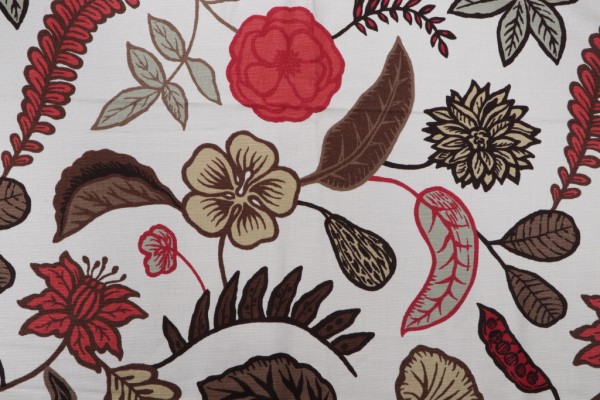 Old World Weavers Asta Printed Drapery Fabric in Multi on Cream for Scalamandre