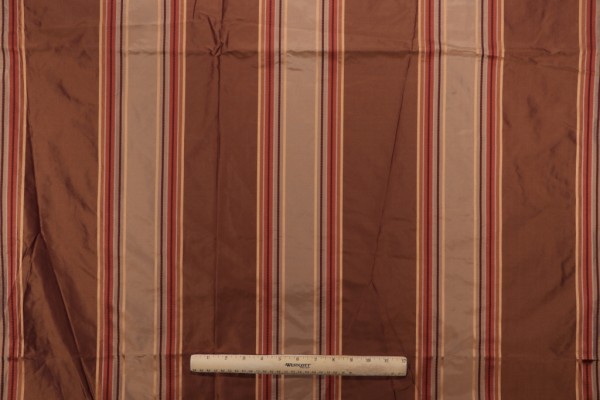 Fonthill Marcello Stripe Silk Decorator Fabric in Cocoa Brown for Scalamandre