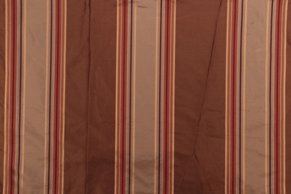 Fonthill Marcello Stripe Silk Decorator Fabric in Cocoa Brown for Scalamandre