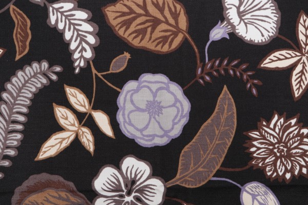 Old World Weavers Asta Printed Drapery Fabric in Multi on Black for Scalamandre