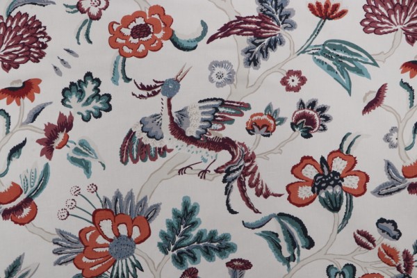 Robert Allen Darling Flora Printed Drapery Fabric in Henna