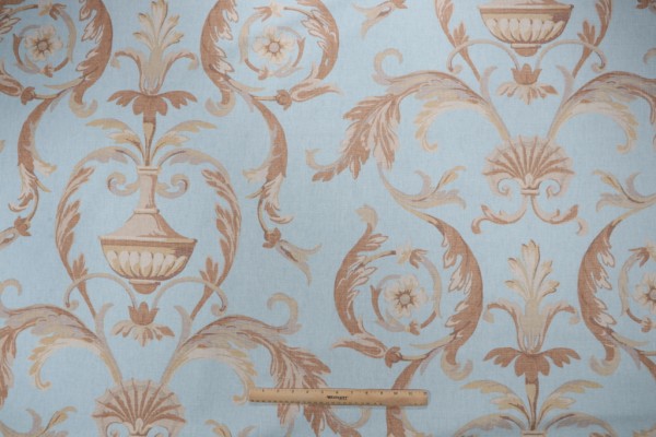 Thibaut Valencia F91326 Printed Drapery Fabric in Aqua