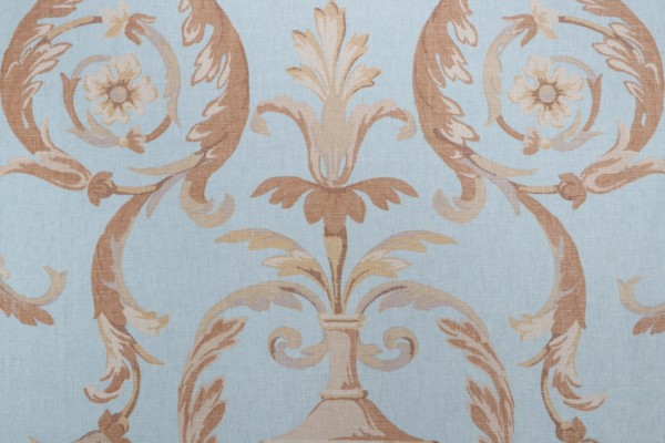 Thibaut Valencia F91326 Printed Drapery Fabric in Aqua