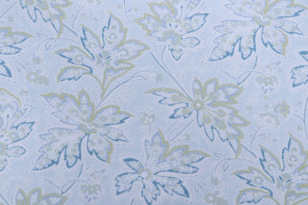 Thibaut Brunswick F9101 Printed Cotton Twill Drapery Fabric in Blue