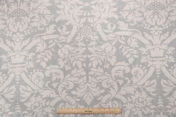 Click for 7.38 Yards Thibaut Residence Damask F91349 Printed Linen Blend Drapery Fabric in Slate Blue Thibaut Residence Damask F91349 Printed Linen Blend Drapery Fabric in Slate Blue