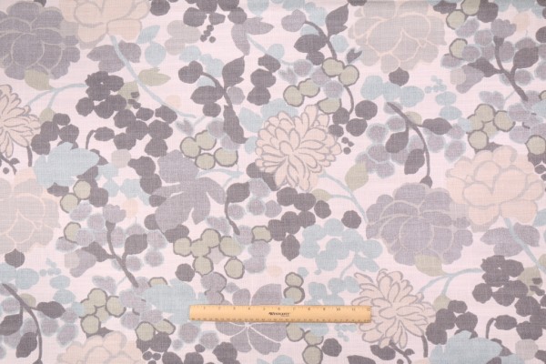 Novogratz Blossom Woven Cotton/Linen Decorator Fabric in Grey