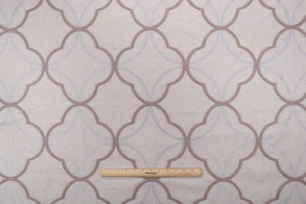 Valiant Fabrics Tempo Embroidered Drapery Fabric in Mirage 