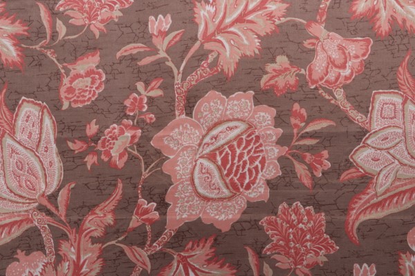 Thibaut Jacobean Trail F93308 Printed Drapery Fabric in Brown