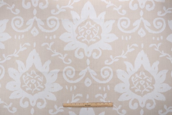 Thibaut Bridgewater Damask F9162 Printed Cotton Drapery Fabric in Beige