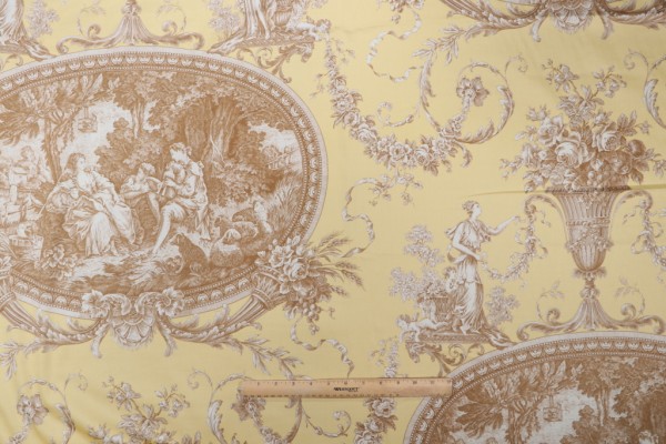 Thibaut Biltmore F97316 Printed Cotton Drapery Fabric in Yellow