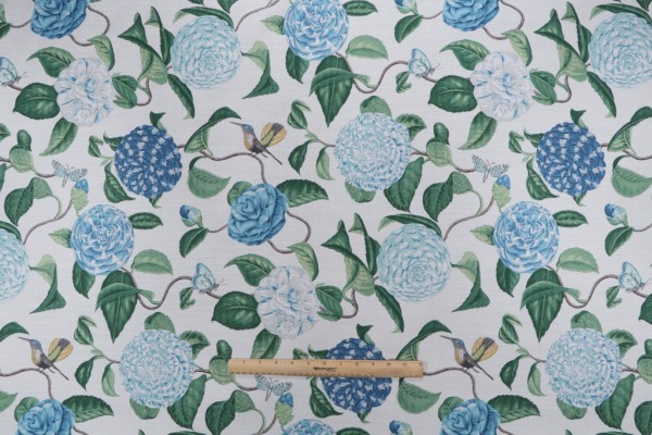 Kaufmann Camellia Printed Cotton Drapery Fabric in Zen 