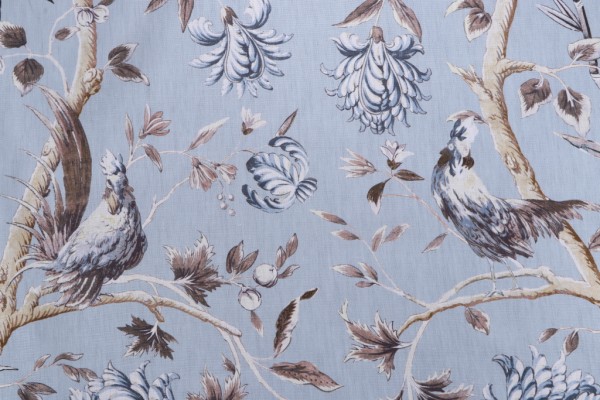 Kaufmann Belle Vie Printed Linen Drapery Fabric in Spa 