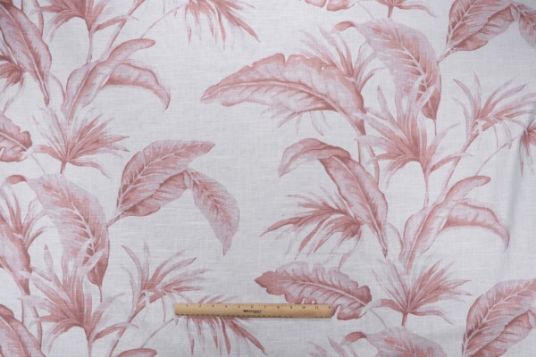 Jaclyn Smith Tycho Printed Linen Blend Drapery Fabric in Dusty Rose for Trend 