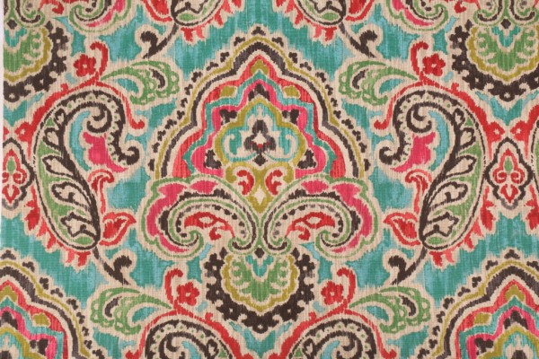 Waverly Artesanias Ikat Printed Cotton Drapery Fabric in Caliente
