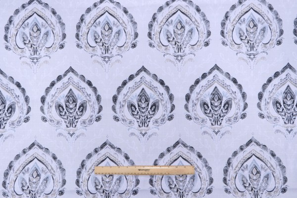 Crypton Indira Printed High Performance Decorator Fabric in Aluminum