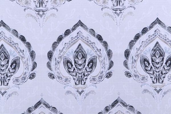 Crypton Indira Printed High Performance Decorator Fabric in Aluminum
