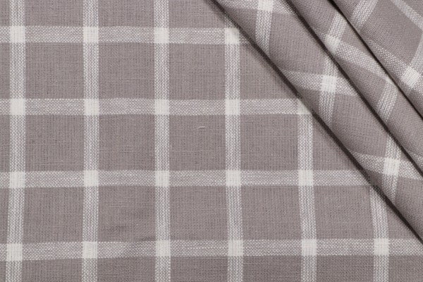 Check Woven Upholstery Fabric in Stone