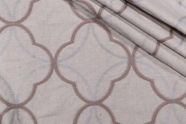Valiant Fabrics Tempo Embroidered Drapery Fabric in Mirage