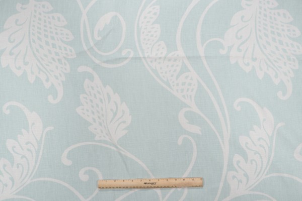 Thibaut Mojito F93214 Printed Linen Drapery Fabric in Aqua