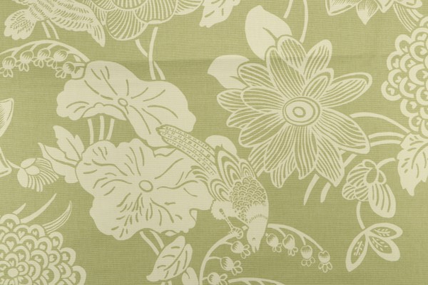 Thibaut Cut Paper F95334 Printed Cotton Drapery Fabric in Green