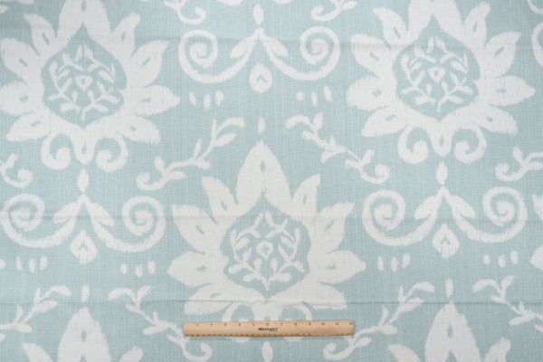Click for 1 Yard Thibaut Bridgewater Damask F9160 Printed Cotton Drapery Fabric in Aqua 1 Yard Thibaut Bridgewater Damask F9160 Printed Cotton Drapery Fabric in Aqua