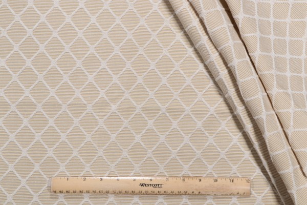 Thibaut Nadia Trellis W91814 Woven Chenille Upholstery Fabric in Straw
