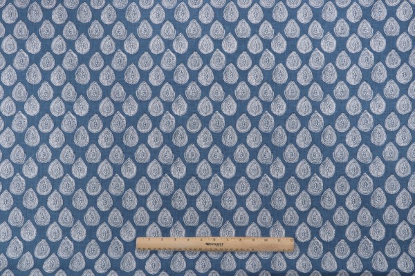 P Kaufmann Rani Printed Drapery Fabric in Indigo 