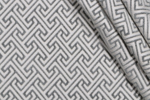 Kaufmann Amazement Woven Chenille Upholstery Fabric in Silver Pine 